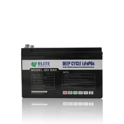 Elite Deep Cycle wiederaufladbarer Bluetooth-Lithium-Eisen-12-V-9-Ah-LiFePO4-Li-Ionen-Akku für medizinische Geräte/Solarstraßenlaternen mit CE/MSDS/UL/Un38.3